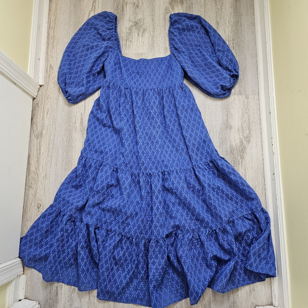Amanda Uprichard Maisie Puff Sleeve Midi Dress